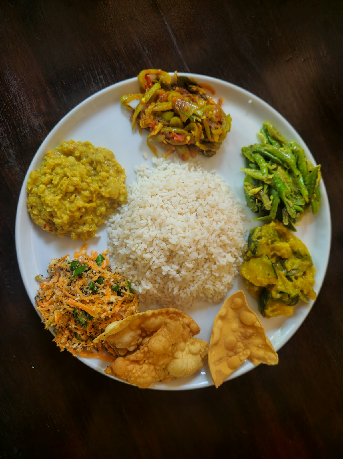 Sri Lankan curry dishes in bowls, Hikkaduwa, Sri Lanka