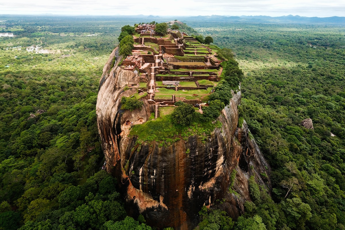 Group on a guided tour at Sigiriya Rock Fortress, Sri Lanka