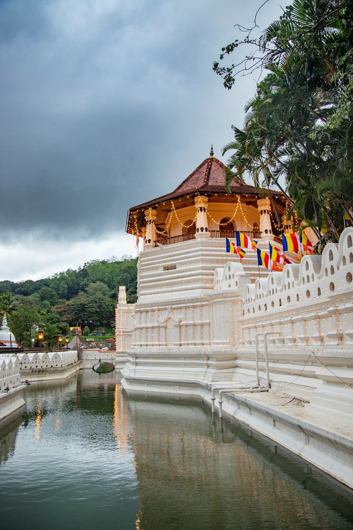 Hillside guesthouse overlooking Kandy Lake and the city, Sri Lanka