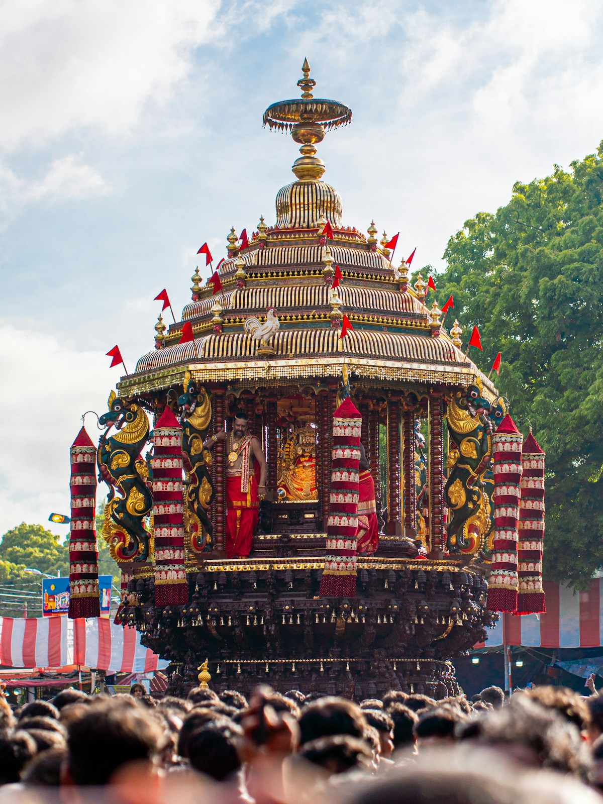 Hindu temple chariot procession at a Sri Lanka kovil festival