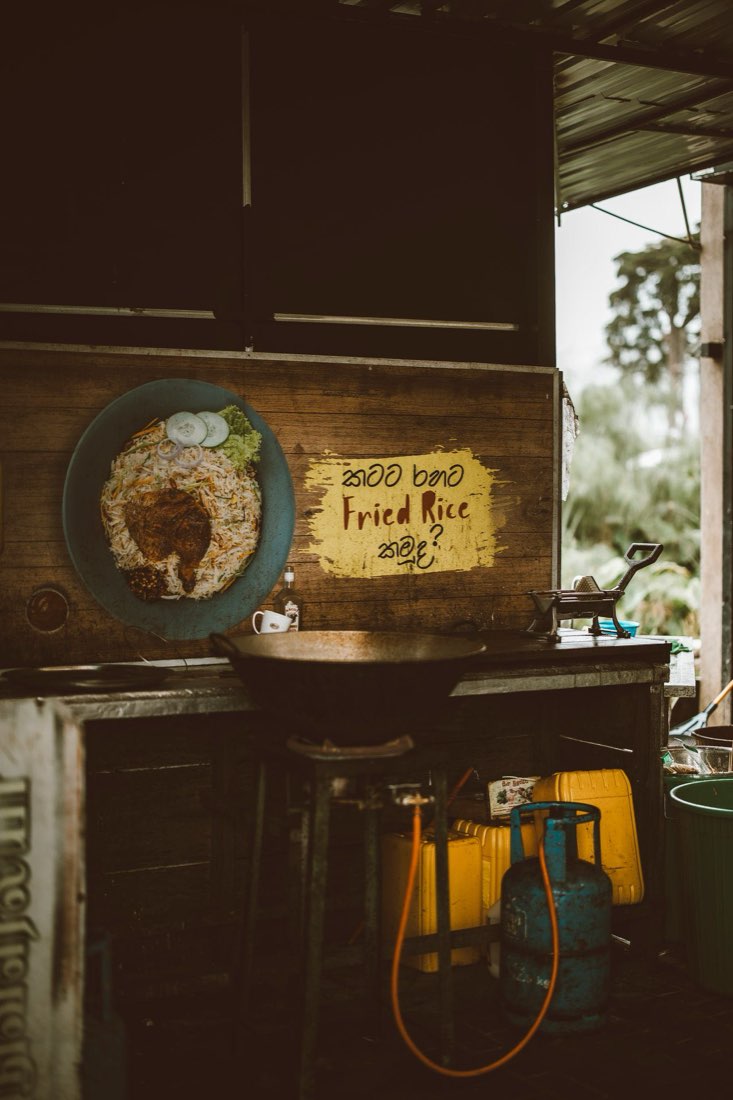 Fried rice street food stall in Nuwara Eliya, Sri Lanka
