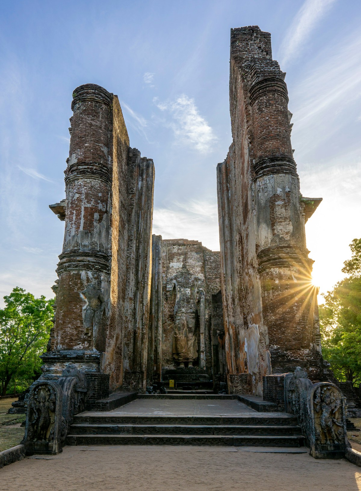 Ancient stone temple ruins at Polonnaruwa, north-central Sri Lanka