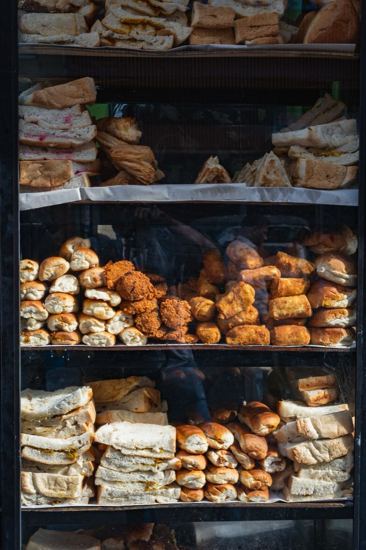 Freshly baked Sri Lankan street food display, Colombo