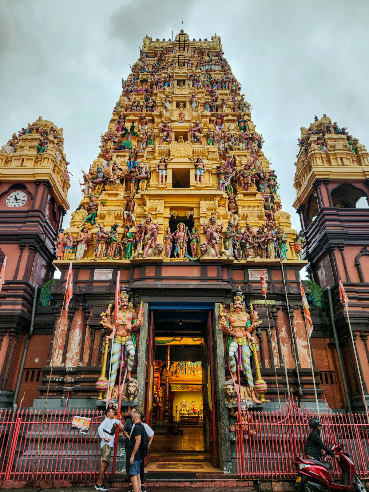 Grand and colourful Hindu gopuram temple in Sri Lanka, similar to Koneswaram in Trincomalee