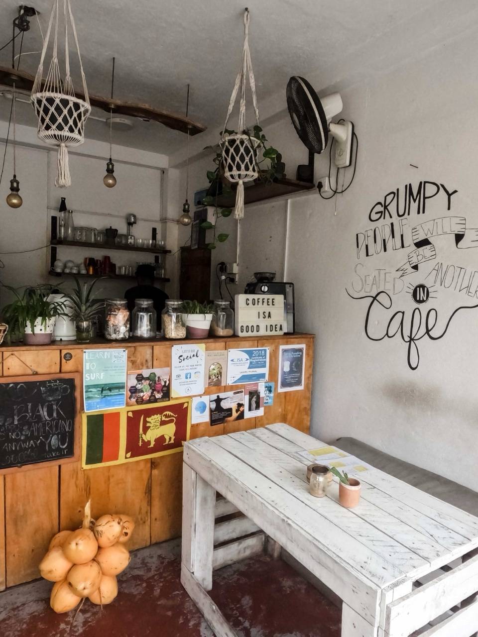 Charming cafe interior with rustic decor, Unawatuna - Unawatuna food guide